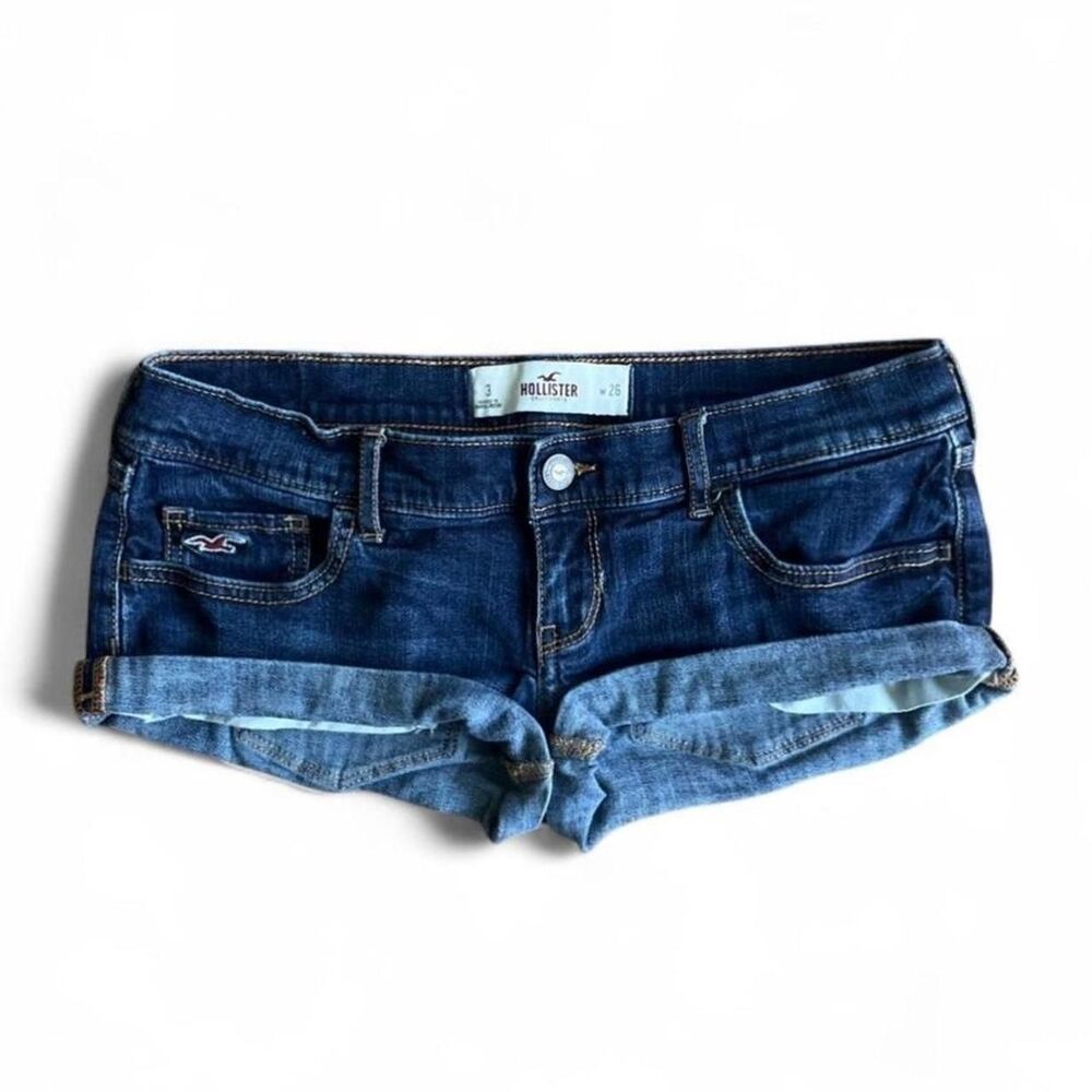 Hollister-co Women's Blue and Navy Shorts